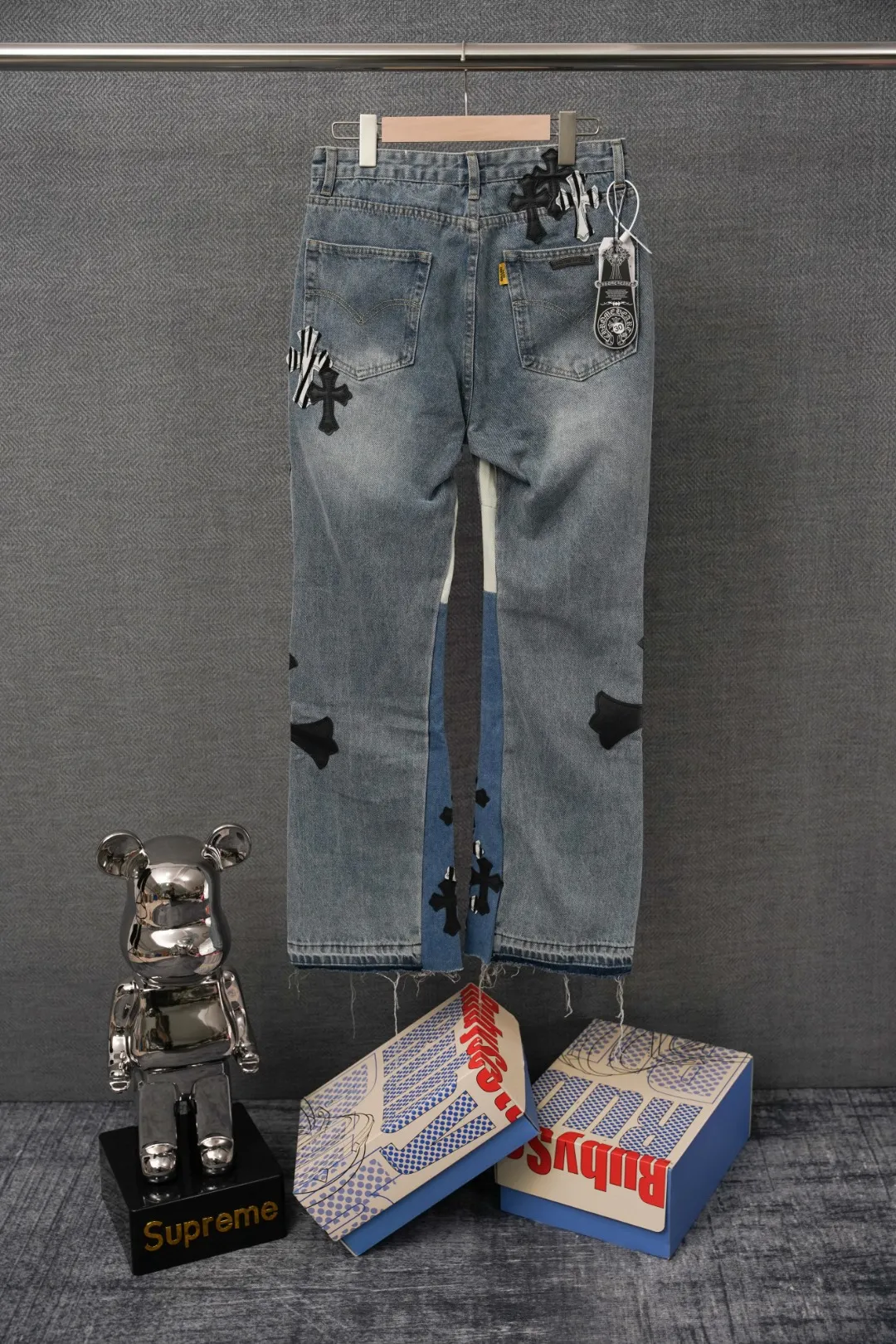 ：S 037 & Chrome Hearts Same Style ：Light Blue Size：28 30 32 34 （S-XL)